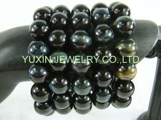 YGB95 A grade hawks eye stone round beads bracelet  