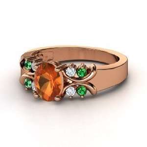  Gabrielle Ring, Oval Fire Opal 14K Rose Gold Ring with 