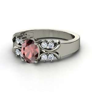  Gabrielle Ring, Oval Red Garnet Sterling Silver Ring with 