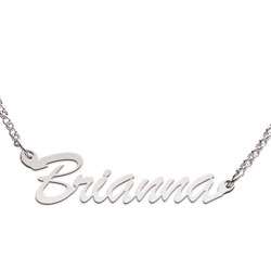 Sterling Silver Brianna Script Name Necklace  