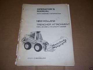 a1496) New Holland Operator Manual Skid Steer Trencher  