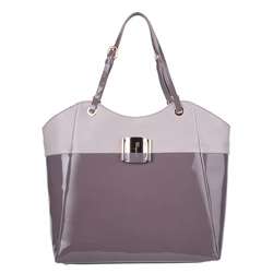 Salvatore Ferragamo Lilac Patent Leather Tote Bag  