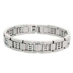  12.5MM Stainless Surgical Steel Bar Link Bracelet 8 Inches 