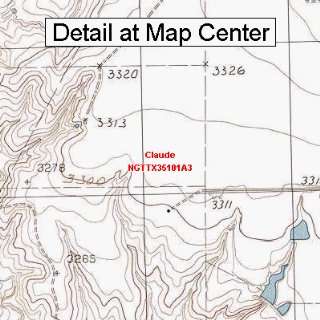   Quadrangle Map   Claude, Texas (Folded/Waterproof)