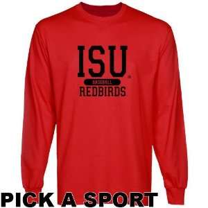   Redbirds Custom Sport Long Sleeve T shirt   Red