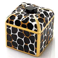 Kenneth Jay Lane Leopard Enamel Trinket Box  
