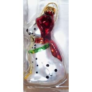   Blown Glass Ornament Fire Dog in Gear Dalmatian NEW 