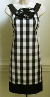 Maggy London Womens Sleeveless Dress, Size 6, Black/White/Gray, New 