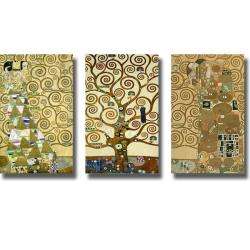 Gustav Klimt Tree of Life 3 piece Canvas Art Set  