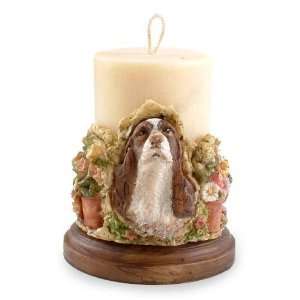  Carved candle, Spaniel in the Garden