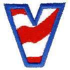 Patriotic Stripes Letter H Alphabet Iron On Patch items in 