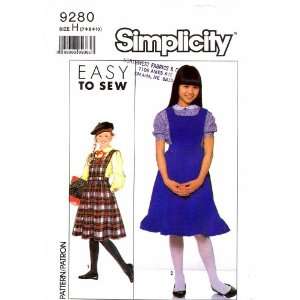  Simplicity 9280 Sewing Pattern Girls Jumper Blouse Size 7 