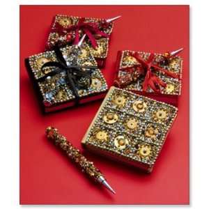  BEJEWELED MINI BOOKS AND PENS (SET OF 4)