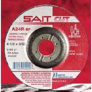 Sait Steel Cutting Wheel   4 1/2 X 3/32 A24R Type 27 22020  