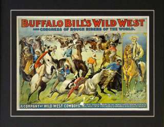 Buffalo Bill Cody Wild West Show Poster Cowboy Hicock  