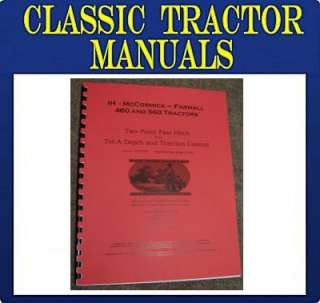 FARMALL 460 560 FAST HITCH Install Operators manual IH  