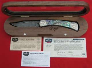 Buck Knife 110PUSLE Paua Shell Teardrop Damascus 110 Limited Edition 