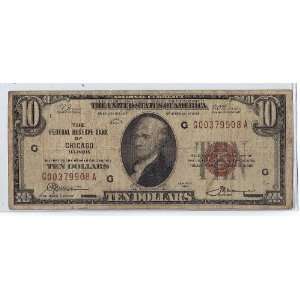  Series of 1929 $10 Federal Reserve Note 