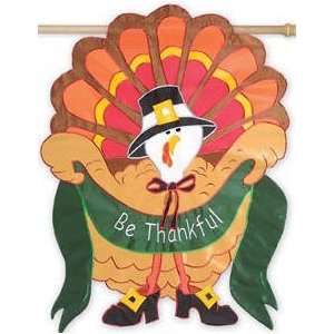  be thankful turkey decorative fall flag thanksgiving house 