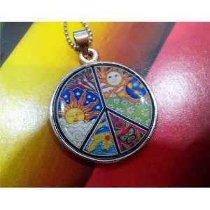  Moon & Sun Hippie Art Peace Pendant Charm 