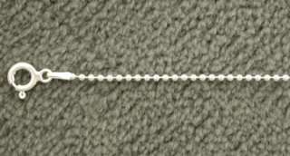 Sterling Silver Round Bead Chain 1.5mm Ball Dog Tag 925  