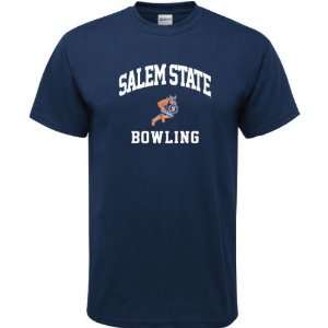  Salem State Vikings Navy Bowling Arch T Shirt