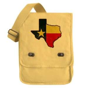  Messenger Field Bag Yellow Texas Flag Texas Shaped 