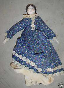 Unique Vintage Ceramic Head Girl Doll LOOK  