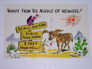 Vintage Funny Postcard Petley Howdy From Middle Nowhere  