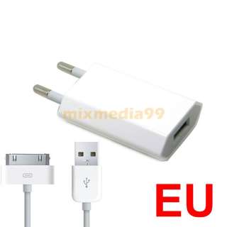   Wall Charger Adapter with Data Cable for Apple iphone 4G 4S 3GS  