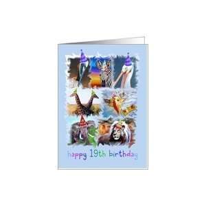  Happy 19th Birthday Zoo Animals Card Toys & Games