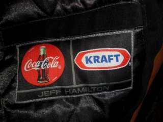 JEFF HAMILTON COCA COLA KRAFT Black SUEDE Heavy Jacket Super Bowl XXXV 