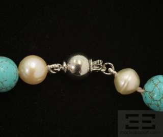 Designer Turquoise & Freshwater Pearl Necklace  
