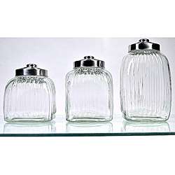 Square Glass Canisters (Pack of 3)  