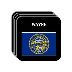 US State Flag   WAYNE, Nebraska (NE) Set of 4 Mini Mousepad Coasters