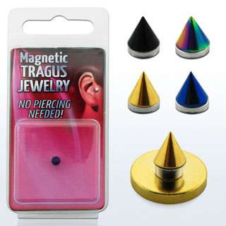   hoop   1 pc. Style 255 4mm ridged drill cone Magna Stud with gold