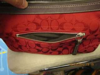 USED AUTHENTIC COACH RED BURGUNDY SHOULDER BAG HANDBAG HAND BAG PURSE