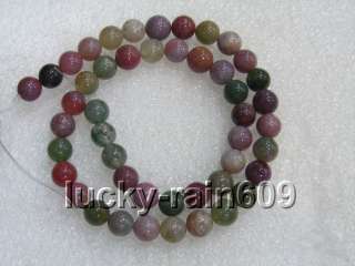 8mm round multicolor india agate gemstone beads s1875  