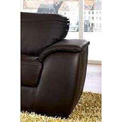 Monaco Dark Brown Leather Sofa and Loveseat Set  