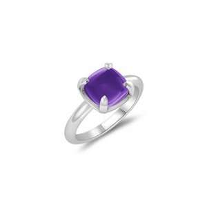  1.74 Cts Amethyst Solitaire Ring in 14K White Gold 3.5 