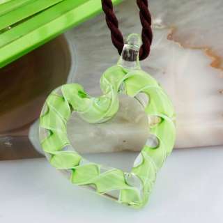Foil Lampwork Glass Love Heart Pendant European Bead Charm Jewelry 