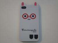 Cute Cat White with Ear Hard Case Cover For iPhone 4 N  