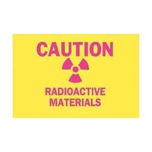 Caution Radiation Sign,7 X 10in,pink/yel   BRADY  