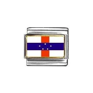  Netherlands Antilles Flag Italian Charm Bracelet Link 