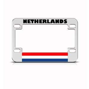 Netherlands Flag Metal Motorcycle Bike license plate frame Tag Holder