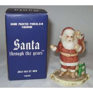 Santa Through the Years 1940 Jolly Old Saint Nick Figurine 4.5 in 