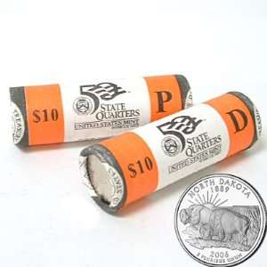  2006 North Dakota Quarters   US Mint Wrapped   P & D Roll 