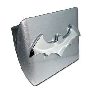 Batman Brushed Silver and Chrome 3D Bat Emblem Metal Trailer Hitch 