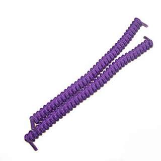Curly Elastic Shoe Laces no tie twister coil Purple  