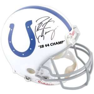   Super Bowl XLIV Logo   Autographed Pro Line Helmet with SB XLIV Champ